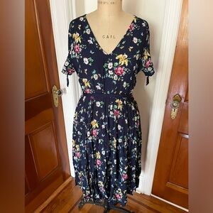 Navy Floral Gap Dress in Size L